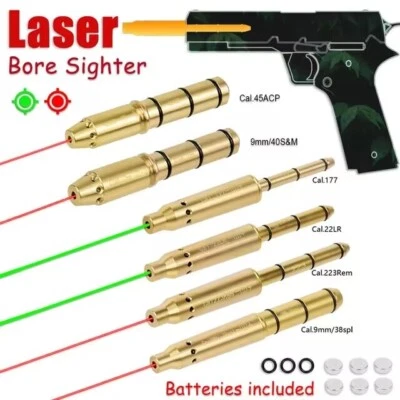 Tactical Laser Bore Sight .177/22LR/.223Rem/.38spl/.45ACP Red/Green Boresighter - Image 1 of 4