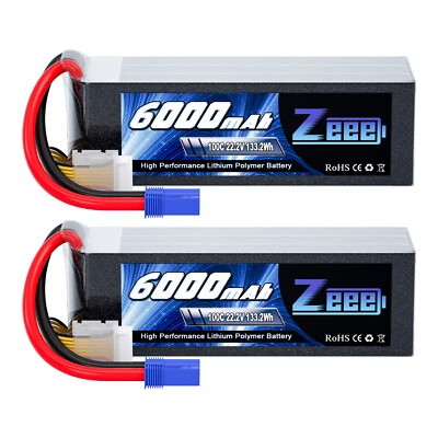 2x Zeee 6S 22,2V Lipo Akku Batterie 6000mAh EC5 100C für RC Flugzeug Auto UAV - Bild 1 von 4