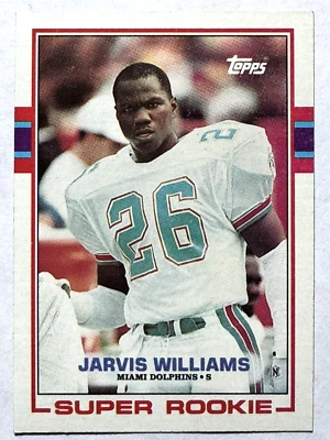 ROOKIE CARD JARVIS WILLIAMS Miami Dolphins 1989 Topps Football Card #291 - Image 1 of 3