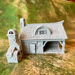 City of Tarok Cottage w/ Bakery - 28/32mm Tabletop Terrain - D&D, Frostgrave - Picture 1 of 7