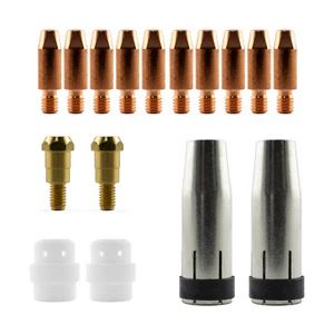 Mig MB24 Conical 16 Piece KIT- 0.8mm - Binzel Style - Shroud - Contact Tip SB24 - Picture 1 of 6