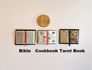 Dollhouse Miniature Bible, Cookbook, or Tarot Book - 1:12 - Approx. 1-1/16" T - Picture 1 of 3