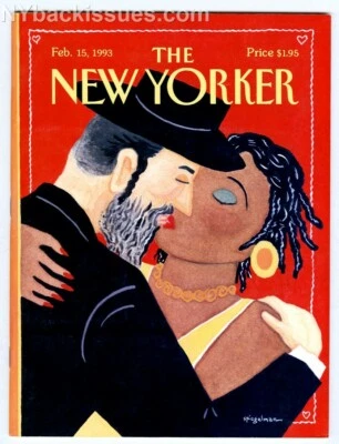 New Yorker magazine February 15 1993 Black woman Hasidic Jew kiss NM NO LABEL Foto 1 de 3