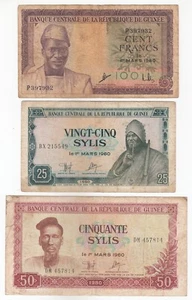 Guinea. Set of 3, Rare Different Banknotes Collection - Picture 1 of 2