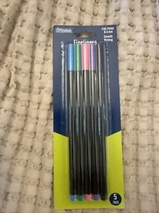 1 Pack Fineliner Marker Pens Fine Point 0.4mm Smooth Writing 5-Colors Pack New - Picture 1 of 2