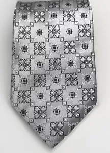 Joseph & Feiss International Men's Neck Tie Silver 100% Silk Holiday Party xmas - Picture 1 of 4