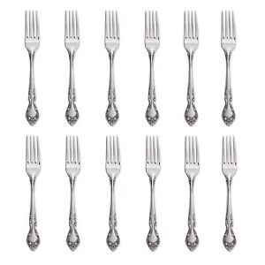 Lyon Queens Fancy 18/8 Stainless Steel Dinner Fork (Set of Twelve)