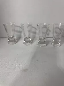Jim Beams Devils Cut 90 Proof Shot Glasses Set Of 4 Clear Etched - Picture 1 of 16