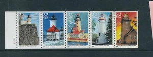 USA SC # 2973a Lighthouses , Pane of 5 Plare # S11111  . MNH - Picture 1 of 1
