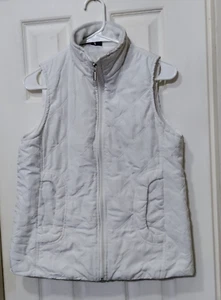 GNW Great Northwest Indigo Womens Quilted Vest Jacket Size Small White - Picture 1 of 10