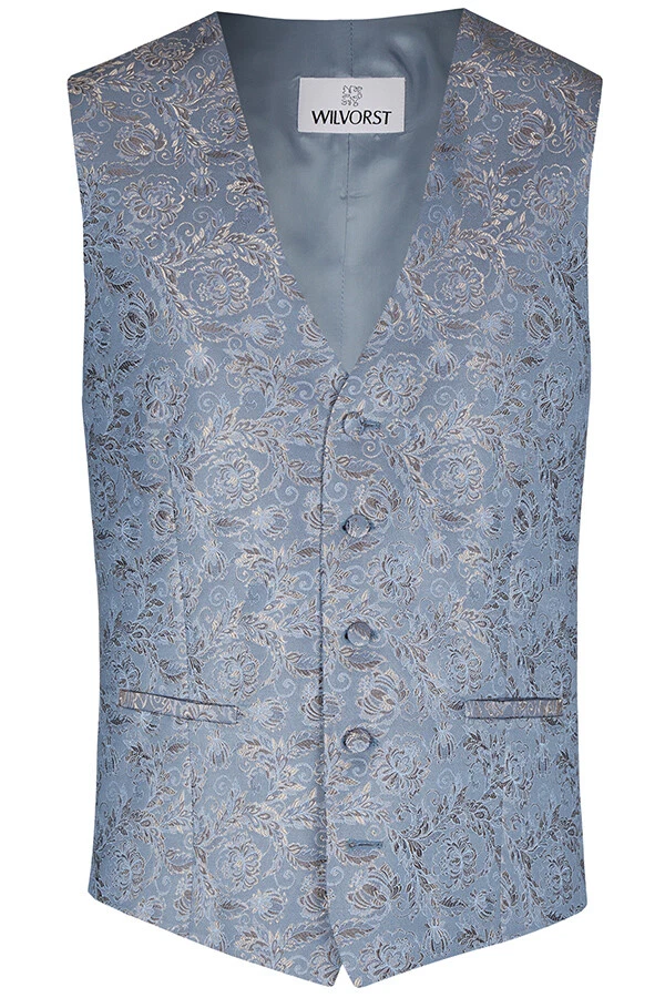 Wilvorst Vest Wedding Suit After Six Blue Paisley Pattern 417117 87 038 - Image 1 of 1