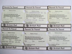 6 X PERTIS Permit To Travel British Rail Branded Tickets All Different Used #17 - Picture 1 of 2