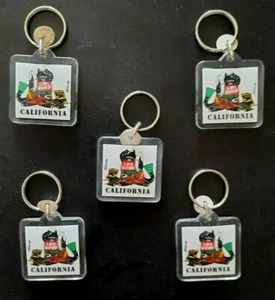 Kliban Cat Key Chain Acrylic California Life Guard Vintage Set Of 5 - Picture 1 of 1