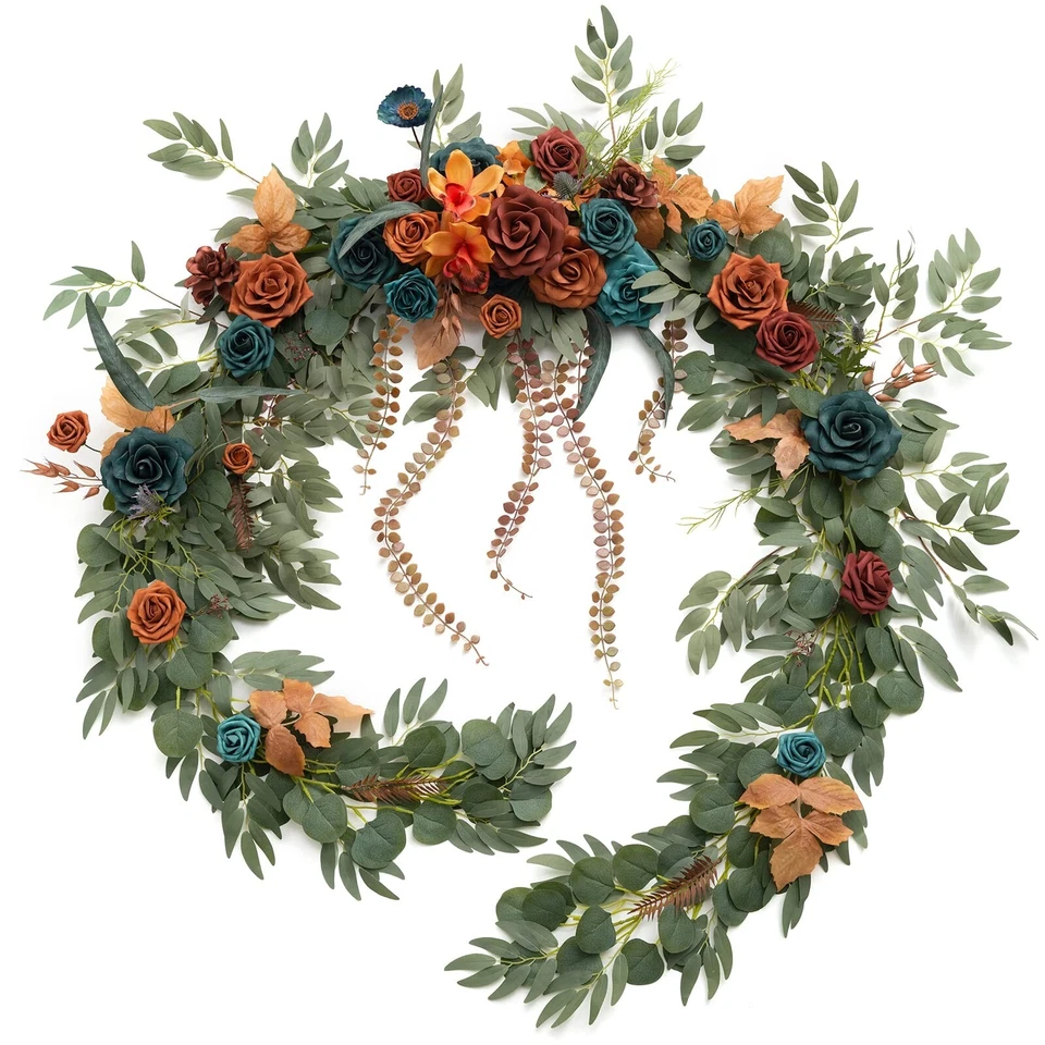 Guirnalda de flores Ling's Moment 9 pies para decoración de telón de fondo - arco de boda de otoño... Foto 1 de 4