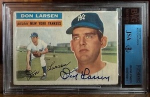 Don Larsen Yankees 1956 Topps #332 Signed Card (WS Perf. Game Year) JSA & BGS - Picture 1 of 2