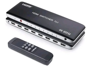 7 Port HDMI 2.0 Switch Full HD Ultra 3D 1080P 4K@60Hz Univivi Selector & Remote - Picture 1 of 6