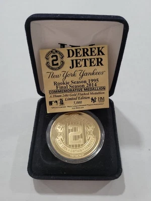 Moeda Highland Mint Derek Jeter 24kt banhada a ouro 2014 temporada final NY Yankees MLB - Imagem 1 de 3