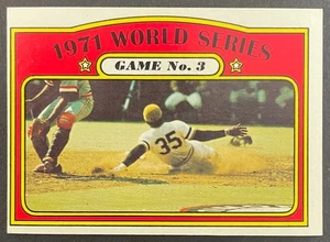 1972 Topps #225 "Juego 3 Serie Mundial 1971" The Sanguillen Slide Pittsburgh Wins - Imagen 1 de 2