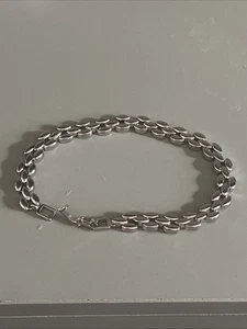 Klassisches elegantes Uhrengliederarmband 18 Karat Weißgold vergoldet 8 Zoll - Bild 1 von 4