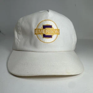Emerson College Mütze Vintage Lions STRAPBACK Cap selten Made USA WEISS Hockey - Bild 1 von 9
