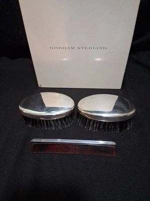 Gorham Sterling Dresser Vanity Set 2x Brush 1x Comb 288 Grams + Original Box — 第 1/4 张图片