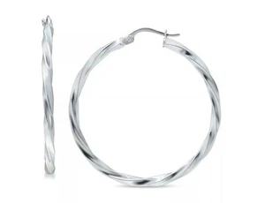 GIANI BERNINI Twist Hoop Earrings in Sterling Silver - Picture 1 of 3