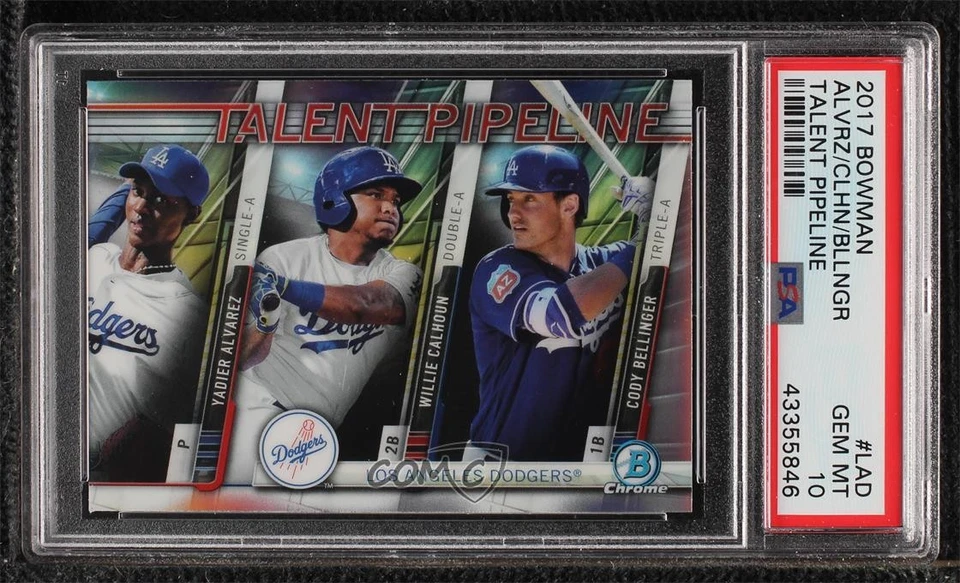 2017 Bowman Chrome Talent Pipeline Yadier Alvarez Willie Calhoun PSA 10 GEM MT - Image 1 of 2