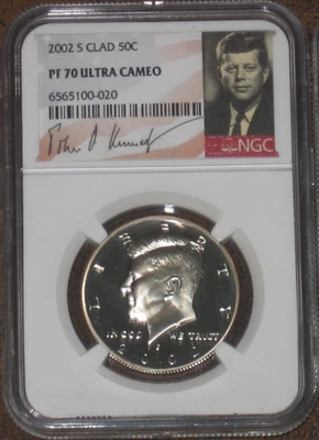 2002 S Clad Proof JFK Kennedy Half Dollar NGC PF70 UCAM PR 50c - Image 1 of 2