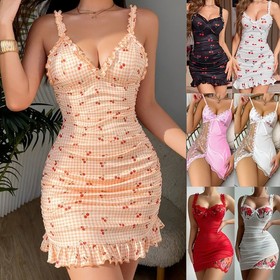 Sexy Lingerie Women's Lace Floral Babydoll Nightwear Sleepwear Slim Fit Dress US