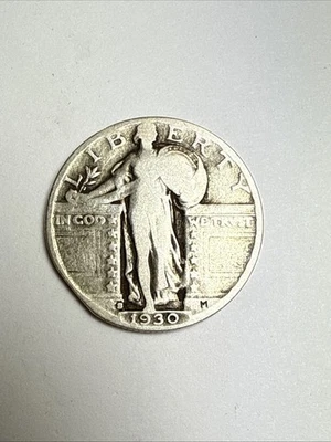 1930-S San Francisco Mint Silver Standing Liberty Quarter - Image 1 of 4