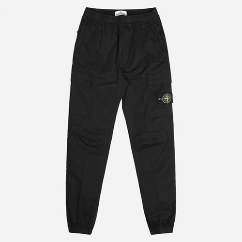 Pantaloni cargo Stone Island 5S Badge tasca vestibilità conica neri 3100031 S0003 V0029