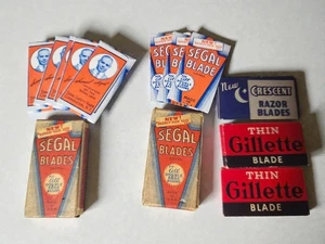 Vintage Segal Razor Blades Lot (8) + Gillette Crescent Extras NOS Proprietary - Picture 1 of 5
