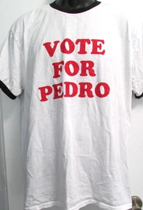Adult L White SS Pullover Graphic "Vote For Pedro" T Shirt By Port & Company - Picture 1 of 7