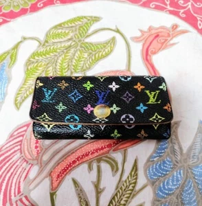 LOUIS VUITTON Monogram Multicolor Multicles 4 Key Case M60044 Noir/ Beige - Picture 1 of 9