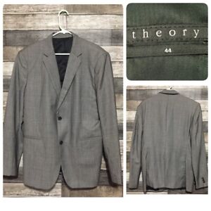 Theory Wool Blazer Jacket Men’s 44 Gray 2 Button Business Career (FLAWS)