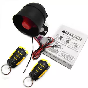 Car Alarm Security System with 2 Remote Vibration Alarm Anti-theft 12V New M1D3 - Picture 1 of 12