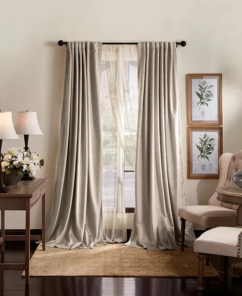 Set of 2 84x50 Lucca Velvet Blackout Curtain Panels off White - Martha Stewart