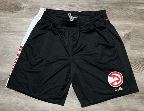 Atlanta Hawks Adidas Climalite Basketball Gym Shorts Adult XXL 2XL Black Mens Cover