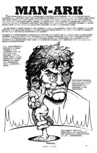 ORIGINAL 11 X 17 COMICS ARTWORK / HUMANTS CHARACTER BIO - MAN-ARK - Picture 1 of 1
