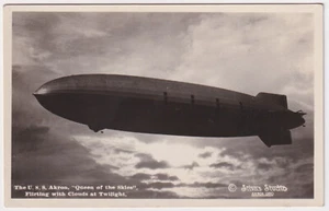 Zeppelin AK U.S.S. Akron "Queen of the Skies" Flirting with Clouds at Twilight - Picture 1 of 2