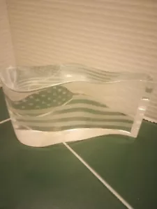 BANDIERA AMERICANA FIRMATA STEUBEN CRISTALLO STUPENDA! - Foto 1 di 8