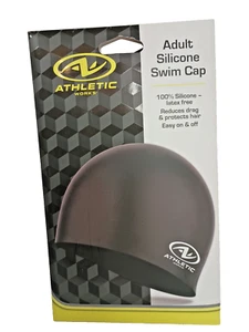 Gorra de natación de silicona para adultos negra Athletic Works sin látex nueva - Imagen 1 de 4