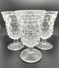 4 - Fostoria American Clear Glassware Water Goblets Ice Tea Footed Tumbler 5.5”