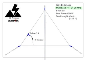 ANTENNA DELTA LOOP MULTIBANDA HF 40-20-15-10-6 METRI DXB ANTENNAS - Photo 1/1