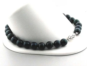 6.5-7MM Black Akoya Pearl Bracelet 14K White Clasp, 8" NEW - Picture 1 of 1