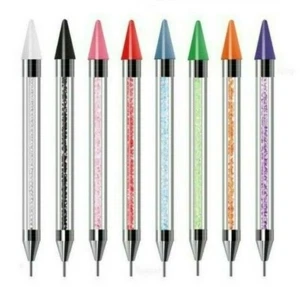GEM PICKER PEN RHINESTONE NAIL ART PEN PINK RED PURPLE WHITE GREEN ORANGE - Picture 1 of 10
