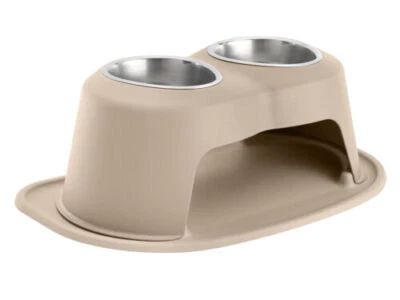 Pet Feeding System by WeatherTech Double High Stand for Dog / Cat in Tan - Image 1 of 2