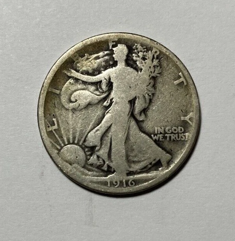 1916 Walking Liberty Half Dollar Nice Original VG Cover
