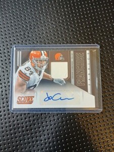 2014 Panini Score Jordan Cameron Franchise Fabrics Patch Auto Cleveland Browns