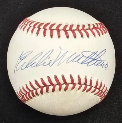 Eddie Mathews Signed Baseball PSA Milwaukee Braves HOF 1978 - Image 1 of 4